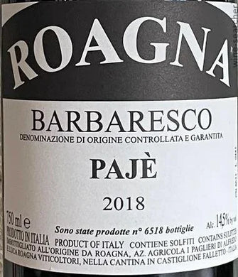 2019 Roagna Barbaresco Pajè (750ml)