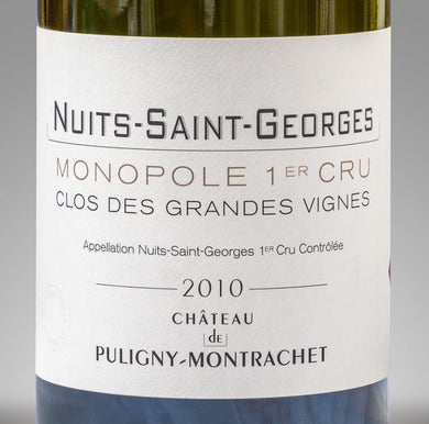 2010 Château de Puligny-Montrachet Nuits St. Georges 1er Cru Clos des Grandes Vignes (750ml)