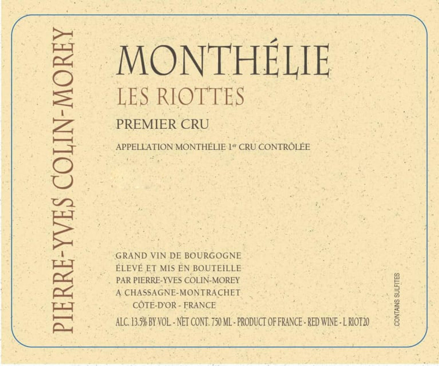 2023 Pierre-Yves Colin-Morey Monthelie Les Riottes 1er Cru (750ml)