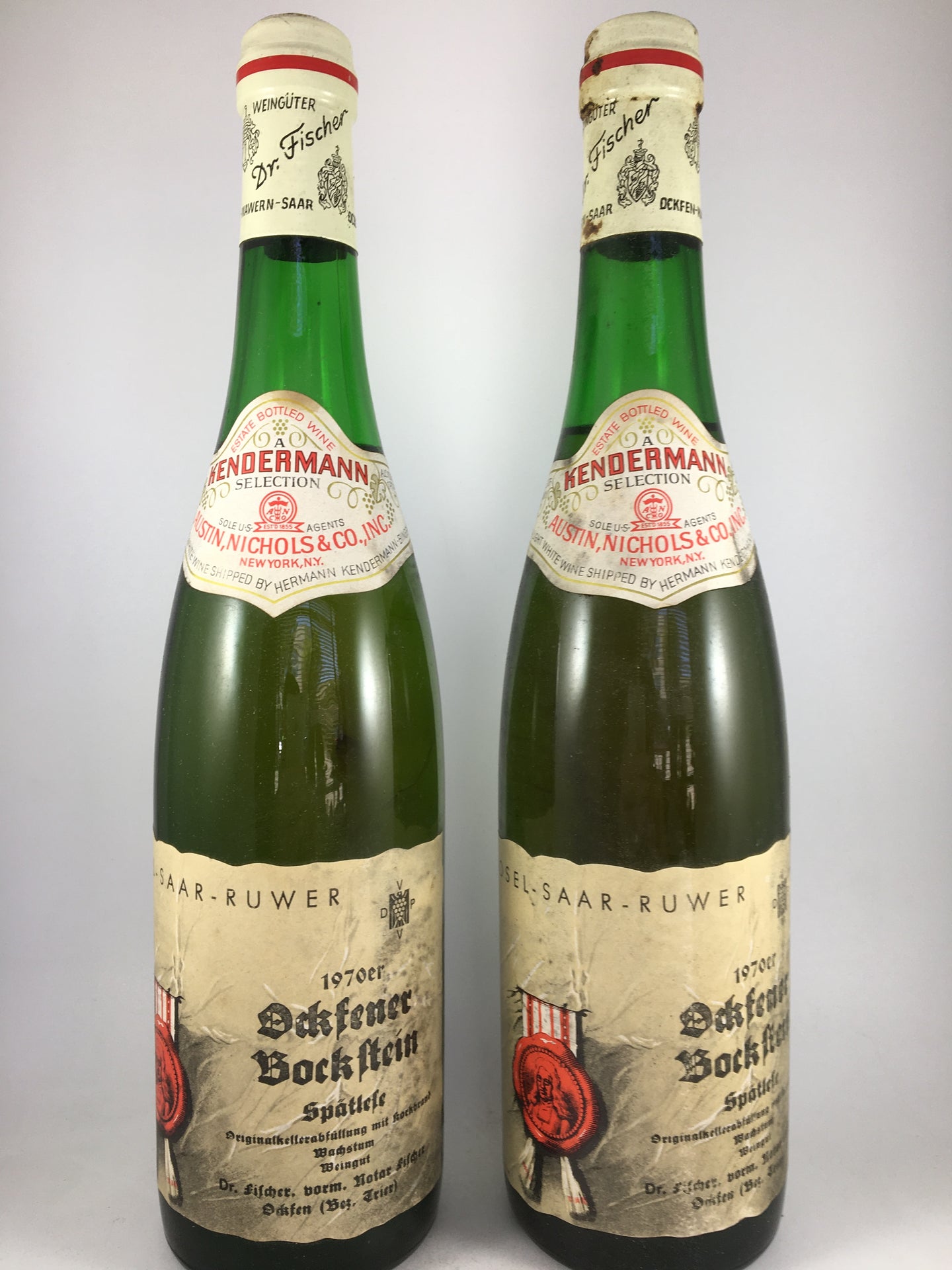 1970 Dr Fischer vorm notar ficher, Ockfener BockStein Spatese (750ml) - signs of seapage