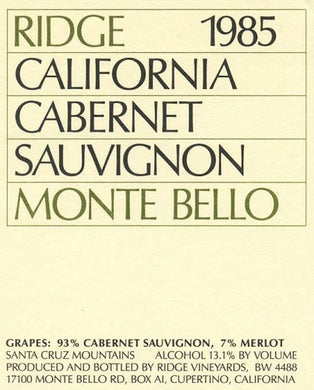1985 Ridge Monte Bello (750ml) **
