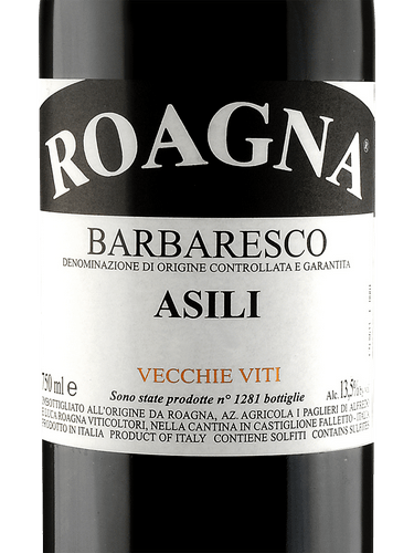 2012 Roagna Barbaresco Asili Vecchie Viti 3L (3000ml)