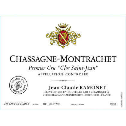 2021 Jean-Claude Ramonet Chassagne Montrachet Clos st Jean Rouge (750ml)