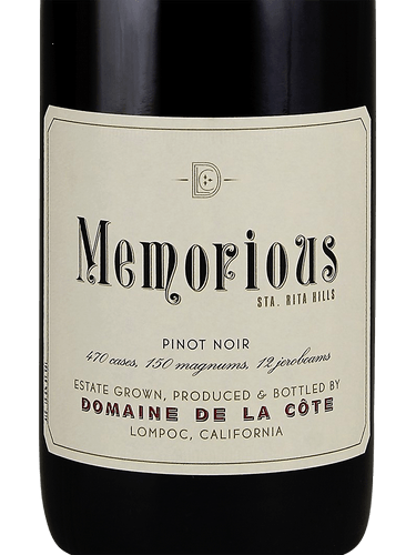 2021 Domaine de la Côte Pinot Noir Memorious (750ml)