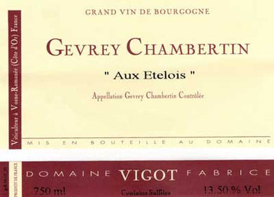 2019 Fabrice Vigot Gevrey Chambertin Aux Etelois (750ml)