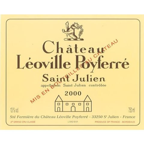 2000 Chateau Leoville Poyferre, Saint Julien (750ml)