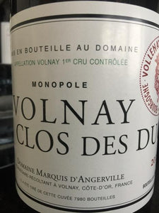 2015 Domaine Marquis d'Angerville Volnay 1er Cru Clos des Ducs (750ml)
