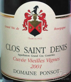 2000 Domaine Ponsot Clos st Denis Cuvee Vieilles Vignes (750ml)